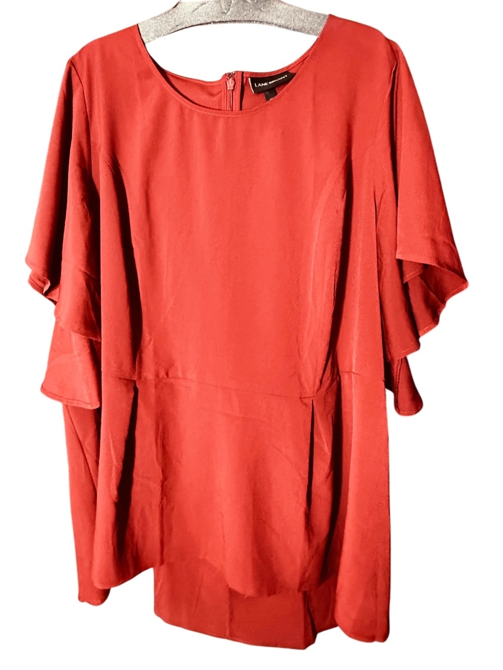NWT Lane Bryant Rust Red Top w/ Peplum 28